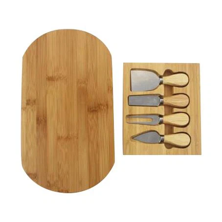 Bamboo Cheese Board & Utensils Gift Set