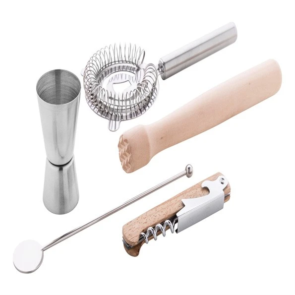 5 PC Canvas Travel Cocktail Set